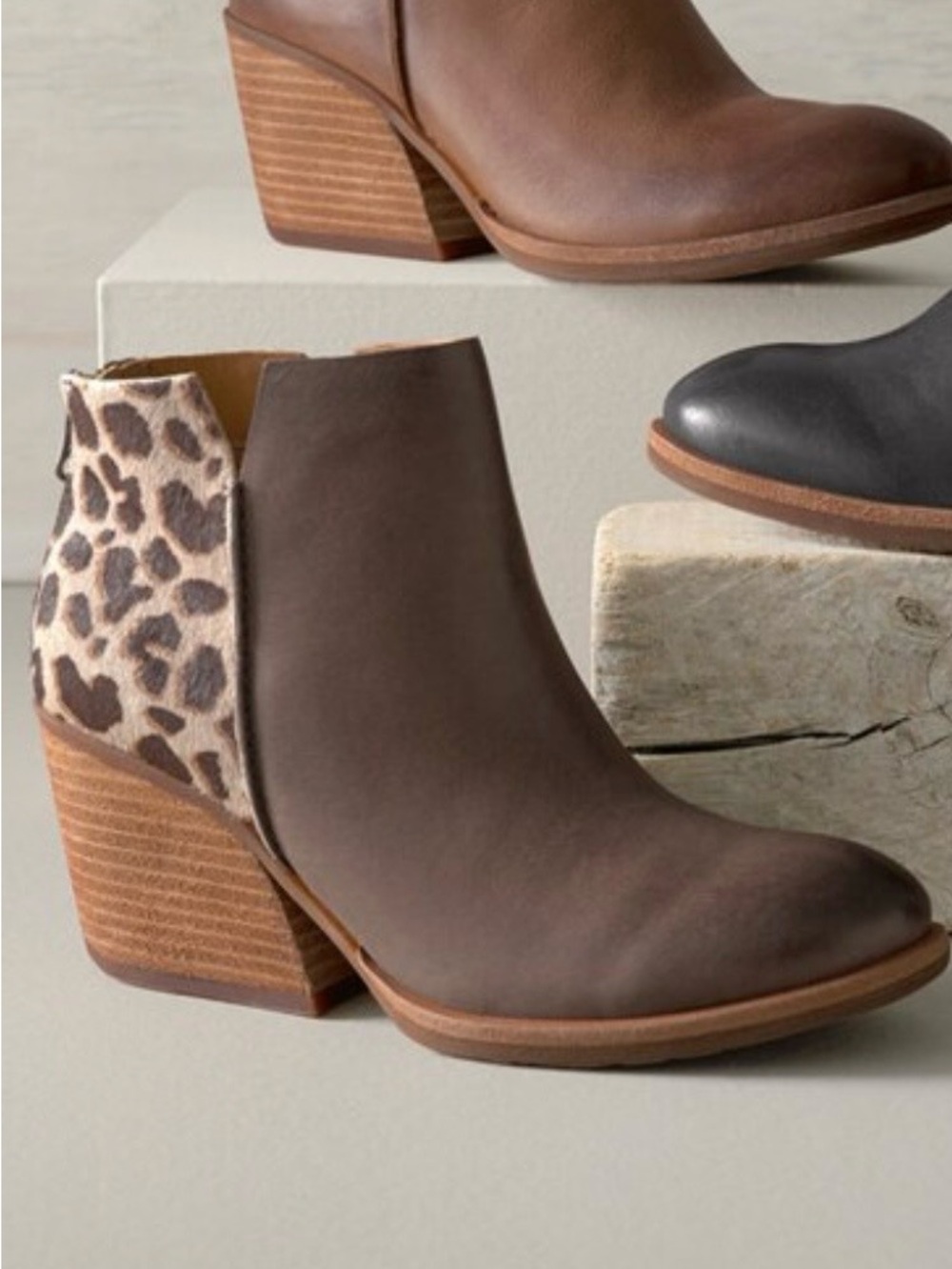 Kork Ease leather calfhair ankle boots sz8.5 Chandra
